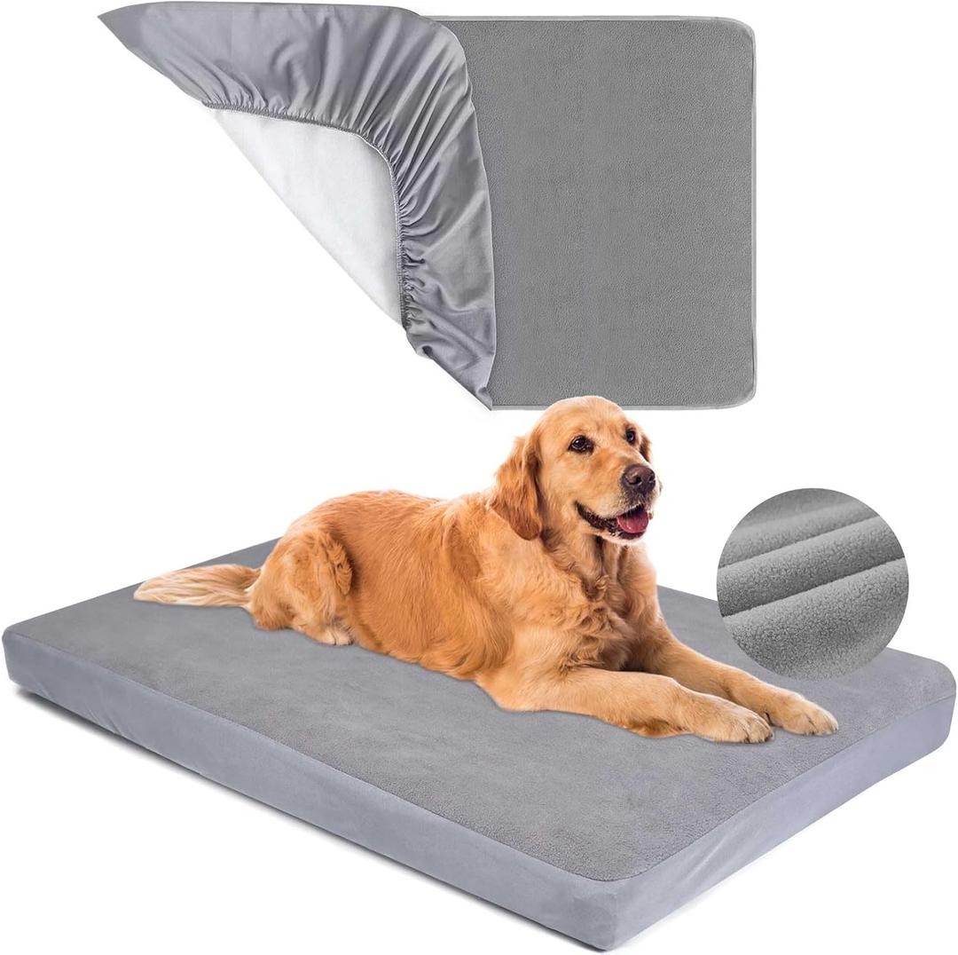 Dog Bed Covers Replacement 100% Waterproof for Dog Bedding Washable Grey 2 Pack 27" x 36" M (Gray)