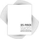Mat Board Center 16x20 Backing Boards, 25 Pack Uncut Matboards for Prints