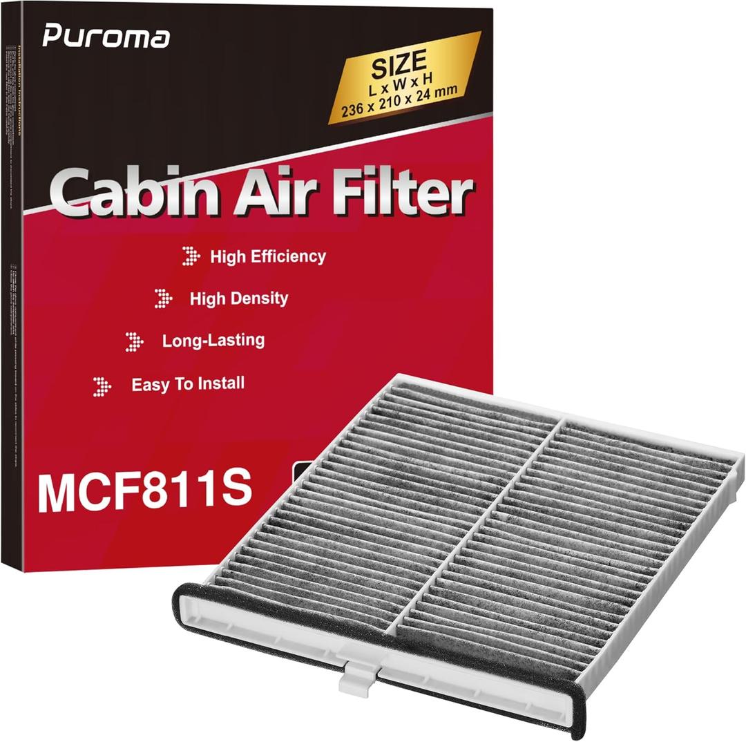 Puroma Cabin Air Filter with Activated Carbon, Replacement for CF11811, CPJ6X, CAF1907P, CAF1907C, CU24009, Compatible with Mazda 3, Mazda 6, CX-5, MP11-1K-D45, KD45-61-J6X, KR11-61-J6X