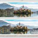 12x36 Picture Frame 2 Packs, Real Glass and Grey Wood Frame, Display Collage Pictures Twelve 4x6 With Mat or Pennant 12 x 36 Without Mat - Horizontal or Vertical Wall Mounting (12x36 in matted to 12-4x6)