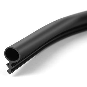 Windows Kerf Weather Stripping Seal Strip, Bulb Bubble Kerf Mount, TPE Flange Easily Applied to Door Frame Card Slot Installation (1/4" Bulb Diameter x 82' Long, Black)