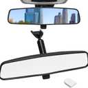 10.5" Universal Rear View Mirror, Interior Rearview Mirror Kit Replacement for Hevrolet Ford Toyota Nissan Jeep Honda Subaru Hyundai Kia Mazda Buick and More, Replace 8201010F01AC