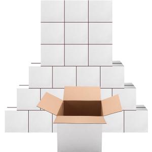 PETAFLOP 7x7x7 Shipping Boxes Set of 25, Small White Cardboard Mailer Box for Packing, Mailing, Business,DIY