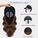 Hat Wigs for Women Baseball Cap with Hair Extensions Short Wave Synthetic baseball Cap Wig for Women Adjustable Hat with Hair Attached for Daily Use(14inch)