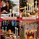 Christmas Decorations - 32pcs Floating Candles with Wand Magic Hanging Candles, Flameless Warm Light Flickering Battery Operated Candles, Floating LED Candle for Halloween Christmas Theme Party