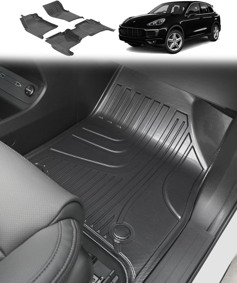 Carbon Fiber Pattern Floor Mats Fit for Porsche Cayenne 2011-2018