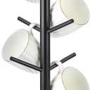 360 Rotating Mug Tree for Counter, 8 Hooks Coffee Mug Holder Stand, Wooden Coffee Cup Holder Rack for Countertop, Easy Tool-Free Assembly, Kitchen Decor Display, Black
