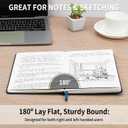 2 x Lined Journal Notebook for Work, A5 Stripe Leather Notebook with Polyester Pen Sleeve, 100GSM/160 Pages Thick Paper, Daily Journals for Writing, School, Note Taking, Business, Travel, College Ruled (Black)