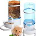 2 Packs Pet Feeder and Waterer, Self Dispensing Automatic Hamster Feeder, Food and Water Dispenser Set,Small Animal Dog Cat Pet Food Bowl, for Dogs Cats Pets Animals, 16x14cm, Blue 