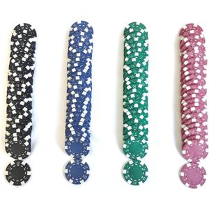 SEETOOOGAMES 100 Pieces 11.5g Clay Composite Dice Striped Casino Poker Chips- 4 Colors (red, Green, Black and Blue)