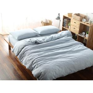 F.Y.Dreams 100% Washed Cotton Duvet Cover for Weighted Blanket 48x72 inches with 16 Ties, Zipper on Long Side/Light Blue/Just Duvet Cover
