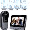 TKMARS Doorbell Camera Wireless No Subscription 1080P, Waterproof Door Bell Camera with Monitor Screen Free Storage NO WiFi and APP Needed, Video Intercom Two-Way Audio, 170 View Angle,Night Vision