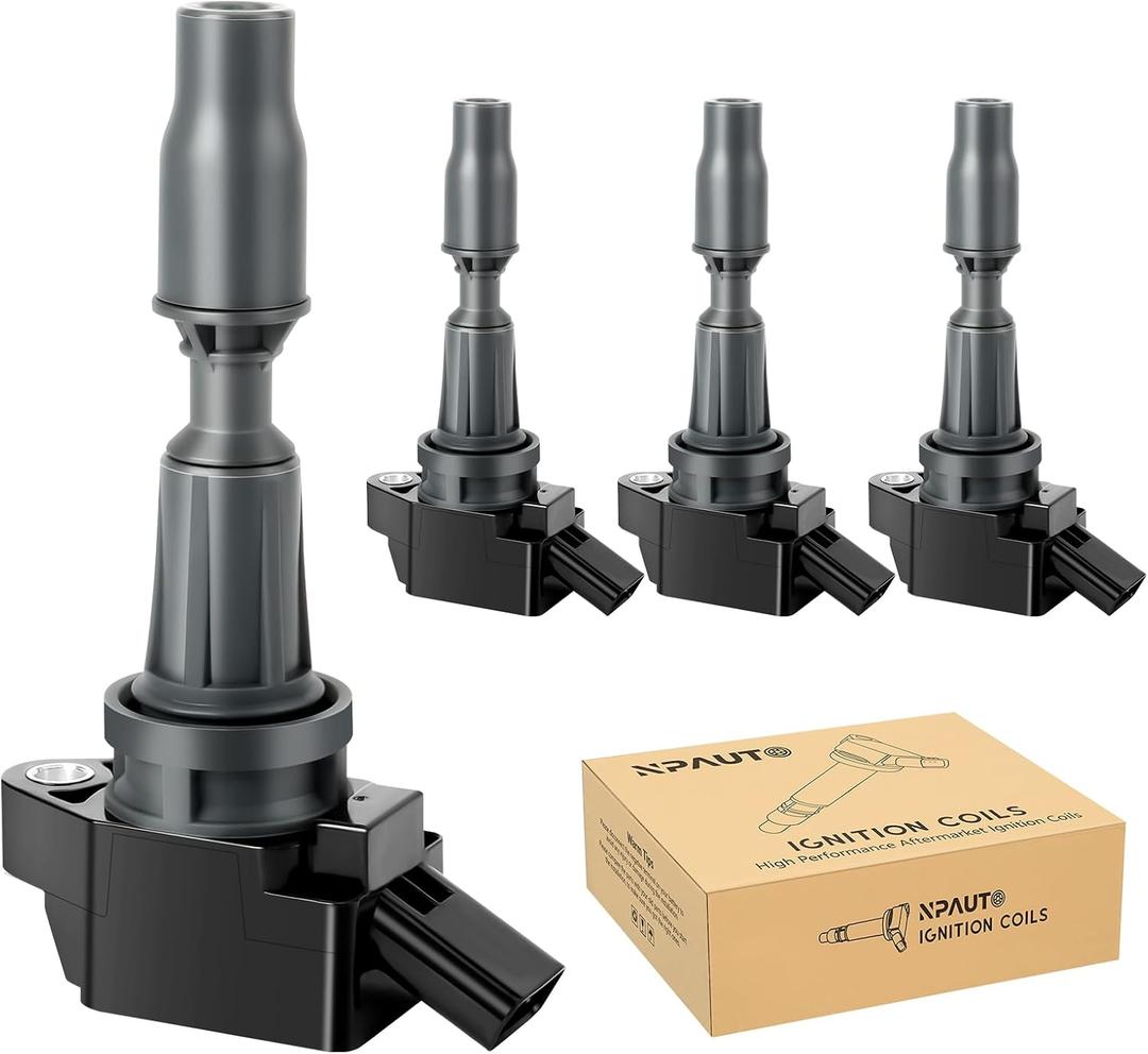 NPAUTO Ignition Coil Pack compatible with 2015 2016 2017 2018 2019 Hyundai Sonata, Kia Optima, Hyundai Santa Fe Sport Tucson Veloster, Kia Sorento Sportage Stinger, L4 2.4 2.0, Set of 4