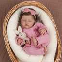 WOOROY Realistic Reborn Baby Dolls 18-Inch Real Life Sleeping Newborn Girl, Lifelike Doll with Weighted Soft Body, Handmade Gift Toy with Accessories for Kids Age 3+