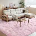FinRec 5x7 Feet Pink Rugs for Bedroom Living Room, Large Fluffy Shag Area Rug, Non-Slip Fuzzy Furry Rug for Kids Room Girl Dorm Room Home Decor, Indoor Shaggy Floor Carpet