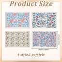 WEBEEDY 4 Styles Ceramic Clay Transfer Papers Vintage Flower Underglaze Transfers Paper Decals for Pottery, 21.3" x 14.6" Ceramic DIY Sticker for Overglaze Enamel Waterslide Decal, 54 x 37 cm