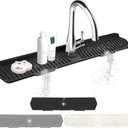 Kitchen Sink Splash Guard Gen2-30" x 6'' Silicone Sink Mat Splash Guard fit for Countertop, Bathroom,Farmhouse,RV by EBIGIC (Black)