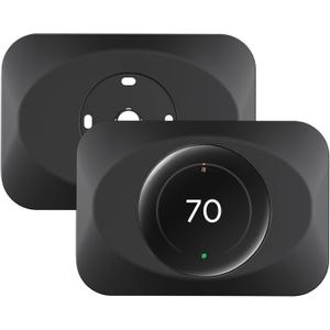 Nest Thermostat Wall Plate Cover Replacement Compatible with Google Nest Learning Thermostat (4th Gen), Practical Nest Learning Thermostat 4 Trim Kit, Snap fit Design (Black, 1 Pack)