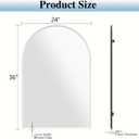 Frameless Bathroom Mirror, 24"x36" Arched Bathroom Vanity Mirrors for Beveled Edge, Arched Wall Mirror, Decorative Arch Mirrors for Bedroom, Entryway, Living Room