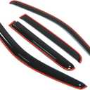 TuningPros in-Channel Window Vent Visors Rain Guards Compatible with Dodge Dakota Quad Cab 2000-2004 | Side Window Wind Deflectors Rain Shields | Smoke Tinted, 4 Pcs Set, DGWV-114i