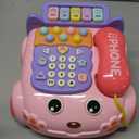 Baby Phone Toy,Baby Toy Phone Cartoon Baby Piano Music Light Toy Children Pretend Phone, Kids Cell Phone Girl with Light Parent-Child Interactive Toy Gift Game Boy Girl Early Education Gift Pink 18M+
