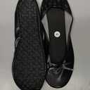Foldable Ballet Flats - Women's Portable Ballerina Roll up Shoes (8.5-9.5, Black)
