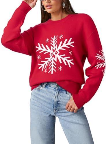 Dokotoo Sweaters for Women Casual Crewneck Long Sleeve Floral Print Cable Knit Pullover Sweater Tops 2XL