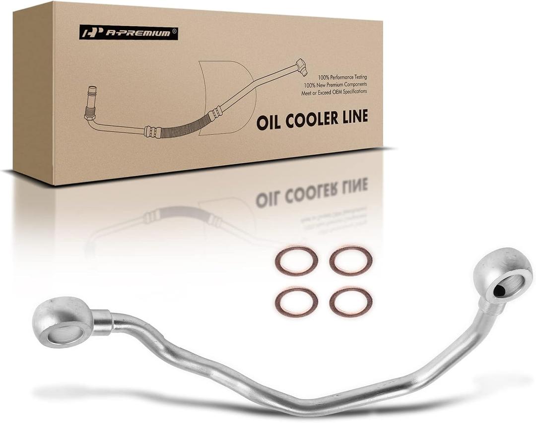 A-Premium Front Upper Engine Oil Cooler Line Hose Assembly Compatible with Toyota Camry RAV4 Tundra 4Runner Highlander Venza Sienna Avalon Lexus RX350 RX450h ES350