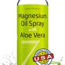 Seven Minerals Pure Magnesium Oil Spray with Aloe Vera 12oz - Pharmaceutical (USP) Grade, Highest Strength with Instant Relief for Feet, Sleep, Muscle Pain & Cramps - Mined in The USA