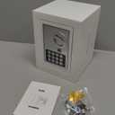 Small Electronic Safe Box With Digital Keypad & Keys - 9.05 x 6.7 x 6.7 Inches Wall Safe 0.23Cuft Mini Security Box for Coin Home Office Hotel Rooms Business Jewelry (Black)