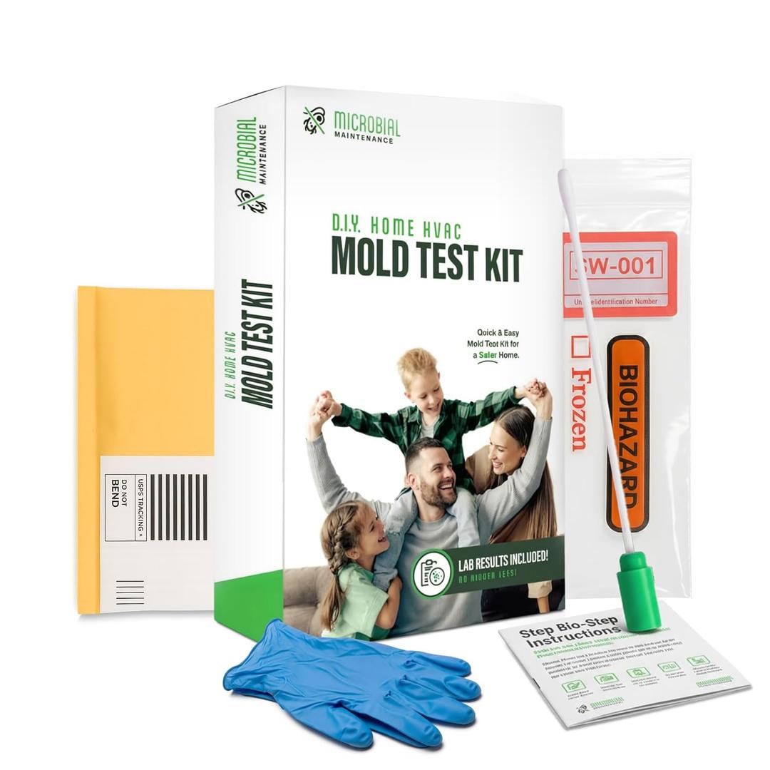 Microbial Mold Test Kit for Home - Indoor Air Quality and Surface Testing - Detects Black Mold, Mildew, and Fungi - Air and Surface Mold Detection Kit with Lab Analysis Included