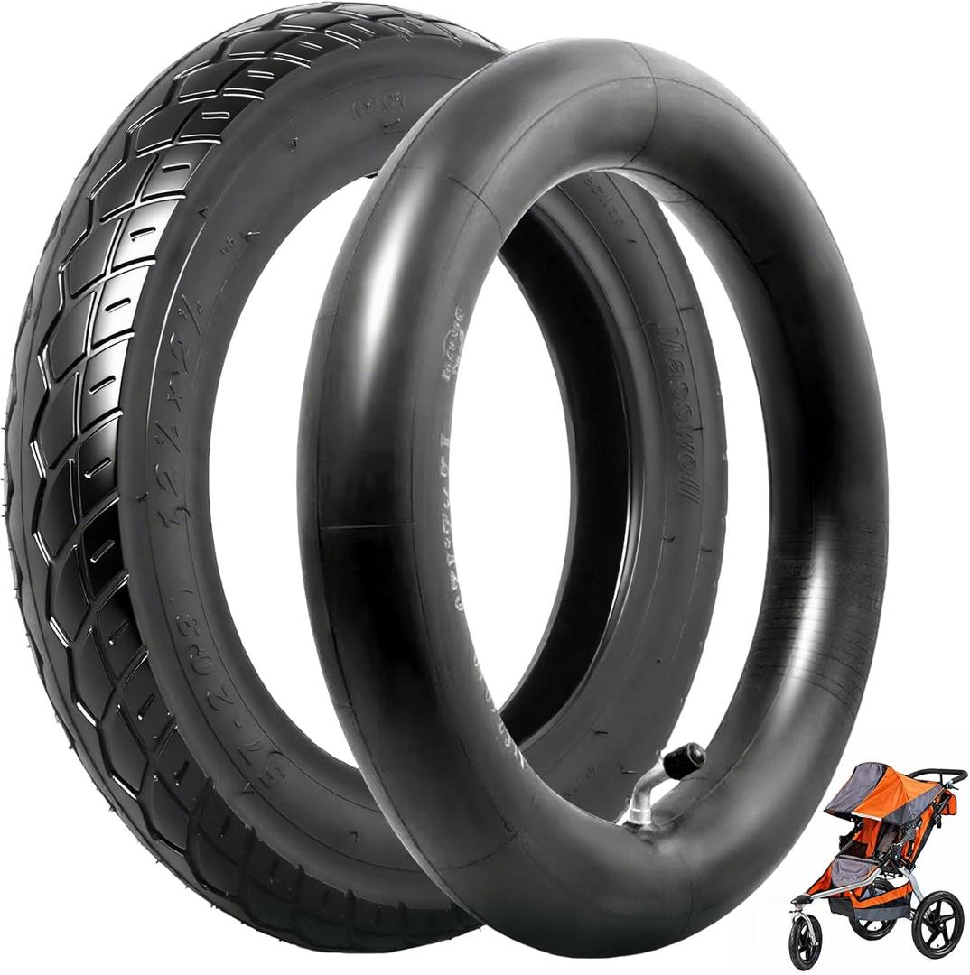12 1/2 x 2 1/4 (12.5x2.25) Scooter Tire & Inner Tube Set, Heavy Duty Thorn Resistant 12.5'' x 1.75/2.15 Front Wheel Tire with Angled Valve Stem Compatible with BOB Stroller Currie GT Electric Scooters