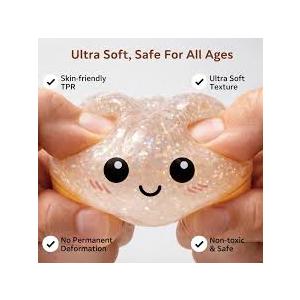 3
Glitter Dumpling Squishy Box, Dumpling Squishies, Sensory Squeeze Toy for Stress Relief, Soft Decompression Dough for Adults Office and Home Use (Ribbon Emoji bun)