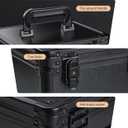 Makeup Case with Lighted Mirror, Travel Makeup Bag Organizer with 3CCT LED Mirror, Cosmetic Bag for Women with Adjustable Divider, Makeup Storage Box with Lock, Waterproof Travel Train Case