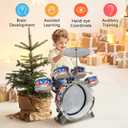 Toddlers Drum Set Kids Jazz Band Rock Kit for 3-5 Years Old Perfect Birthday Xmas Gift - Early Learning Musical Toy Set with Easy Assembly