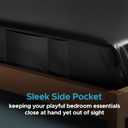 Black Vinyl California King Waterproof Fitted Massage Bed Sheet with Side Pocket | Mattress Protector, Bed Cover for Nuru Massage - Oil, Water-Based, Silicone Safe | 72 x 84 +15.7'' Deep Pocket