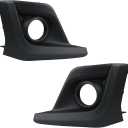Pair Front Bumper Fog Light Bezel Cover Left Driver Side&Right Passenger Side Lamp Panel Trim with Fog Light Hole