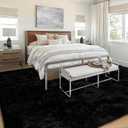 8x10 Area Rugs for Living Room: Soft Black Fluffy Rug Shag Washable Rug Plush Fuzzy Indoor Carpet for Bedroom Nursery Playroom Girls Boys Kids Room (Black, 8'x10')