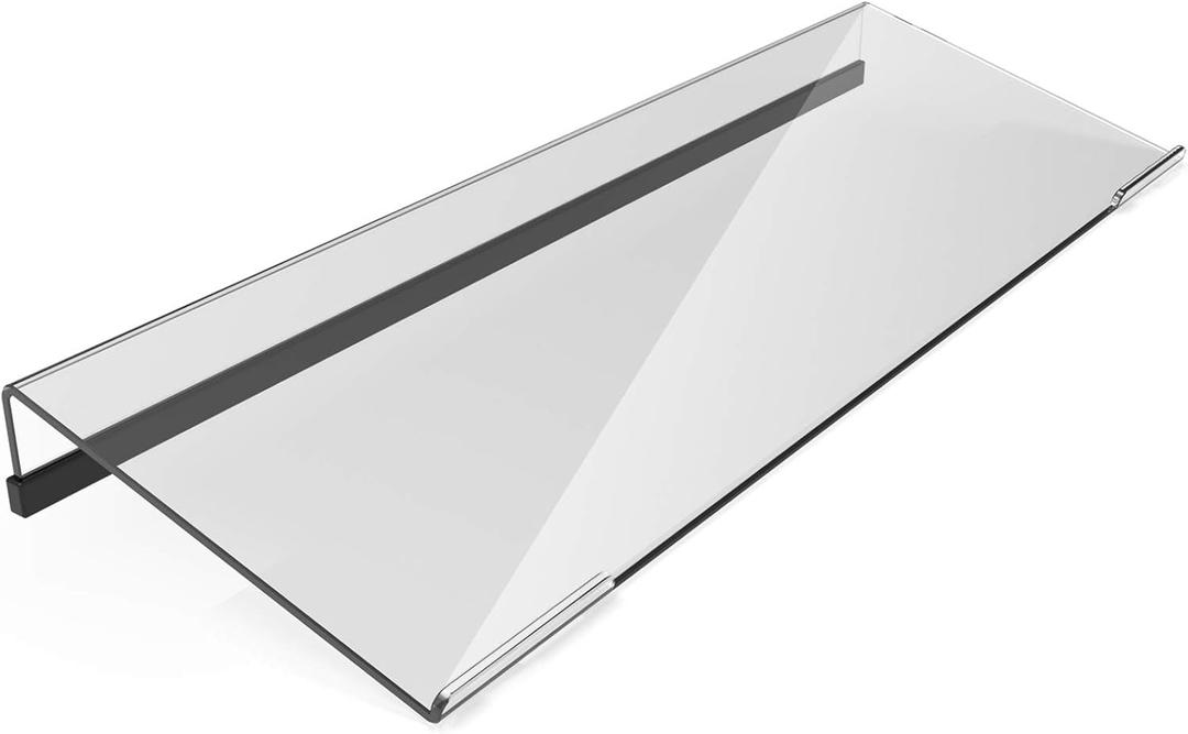 KOTEMON Acrylic Tilted Computer Keyboard Stand for Ergonomic Typing, Keyboard Tray Holder with Silicone Non-Slip Case, Clear (17"x5.5"x1.5"H Full Size-CLEAR)