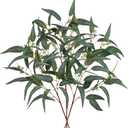 Faux Eucalyptus Stems Willow Eucalyptus Leaves 34” Long Fake Salix Leaves 3 Pcs Artificial Greenery Stems for DIY Bouquet Arrangements Centerpieces Shower Decorations-Artificial Eucalyptus Stems