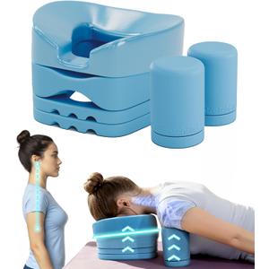 G.StretchAid Neck Hump Corrector, 5-in-1 Face-Down Posture Corrector for Tech Neck & Rounded Shoulders, Neck Stretcher, 4-Level Adjustable Cervical Support, Guided Chin-Tuck, Travel Case