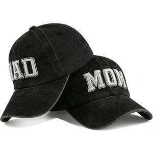 Mom and Dad Hats Mothers Fathers Day New Mom Dad Gifts Parents Couple Gift Black