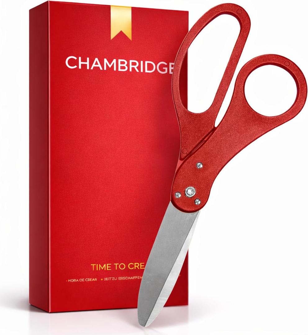 20'' Red Ceremonial Ribbon Cutting Scissors - Red Big Shears for Ribbon Cutting Ceremony Giant Scissors Prop Large Shears Tape Trimming for Special Events Inaugurations and Ceremonies