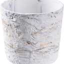 Ekirlin 7 Inch Natural Ore Textures Plant Pot, Resin Outdoor Planters with Drainage Hole, Removable Rubber Stopper and Non-Slip Soft Pad,Weatherproof Decorative Pot for Indoor/Garden Plants