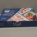 DELLING Large Serving Platter Set of 3, 16/14/12 Inch Porcelain Serving Trays for Party - White Ceramic Rectangular Platters for Entertaining, Appetizer Fruit Tray for Easter Bridal Shower Dinner