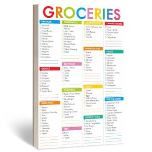 Hebayy 90 Sheets Fastcheck Grocery List Magnet Pad, 110 Printed Common Food for Fridge and Blank Grocery Shopping Spaces for Home. Size 6x 9