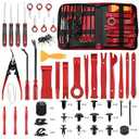 250 PCS Trim Removal Tool Kit Automotive Tools Auto Removal Set for Car Panel Dashboard Radio Puller Tool Plastic Pry Tools Clip Pliers/Fastener Pry Tool with Storage Bag (Red)