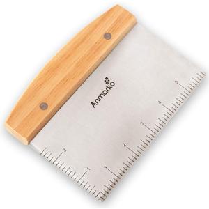 Dough Cutter for Bread and Pizza Dough - Stainless Steel Metal Griddle Scraper Chopper - Multipurpose Bench Scraper Kitchen Utensil for Flat Top Griddle - Commercial Quality