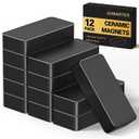 12 Pack Heavy Duty Magnets Blocks, 1 7/8" x 7/8" x 3/8" Industrial Magnets, Ferrite Blocks Magnets, Rectangular Ceramic Magnet for Crafts, DIY, Science, Tool Room, Home, Garage, Workplace