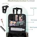 Stagiant Rolling Makeup Train Case, Professional Makeup Case, Travel Cosmetic Organizer Make Up Storage Bag for Makeup Artist, Hairstylist, Barbers, with 5 Toiletry Bags, Black (EXP 08/25/32)